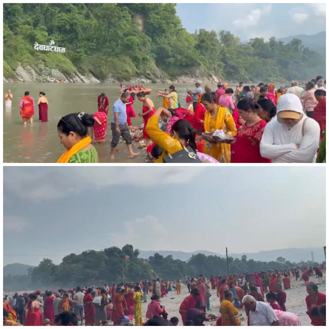 देवघाटमा श्रद्धालुको घुइँचो, सोमबारे औँसीमा पवित्र स्नान