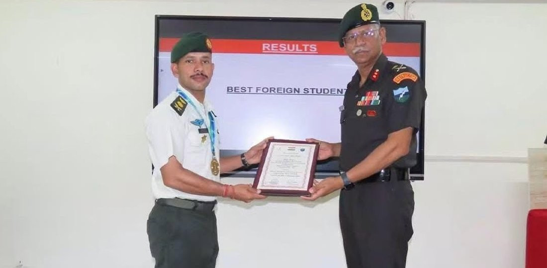 नेपाली सेनाका क्याप्टेन अञ्जल बानियाँ ‘उत्कृष्ट विदेशी विद्यार्थी’ घोषित